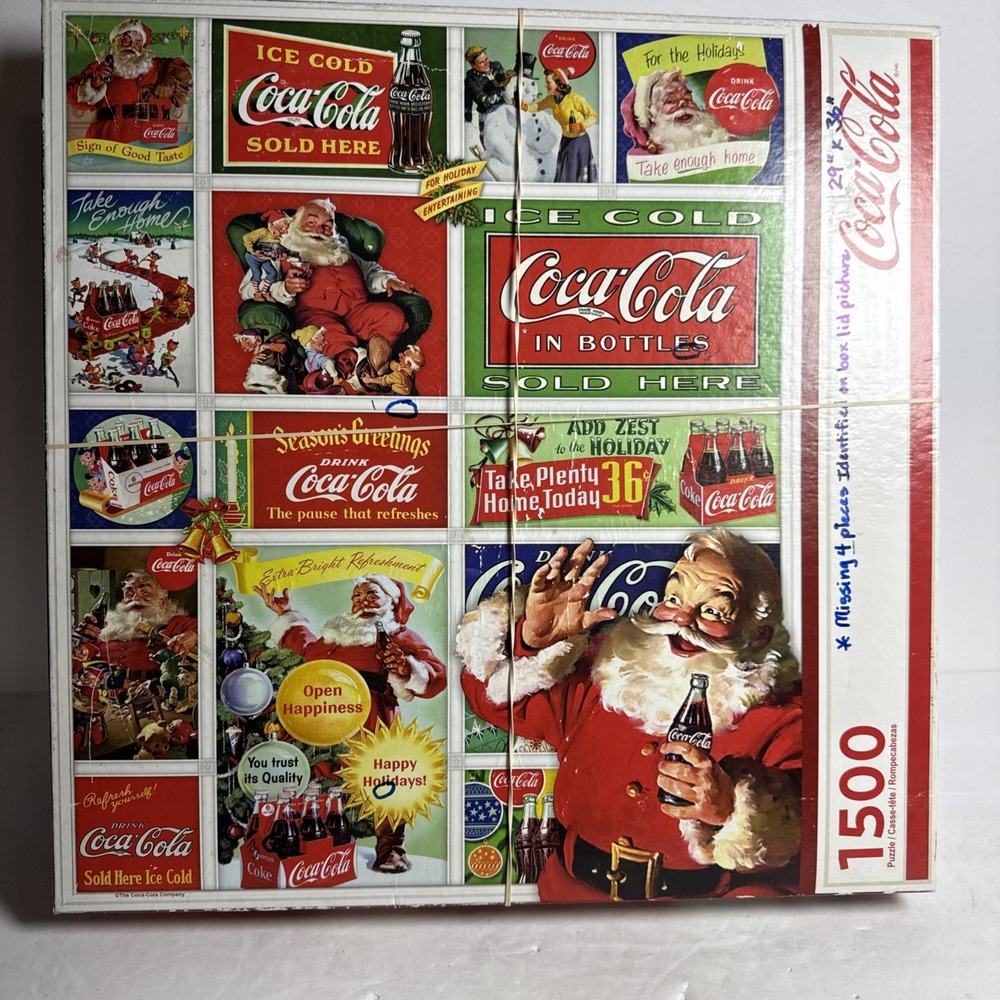 SPRINGBOK "Santa's Coca-Cola Christmas" 1500 Piece Puzzle - Missing‎ 4 Pieces